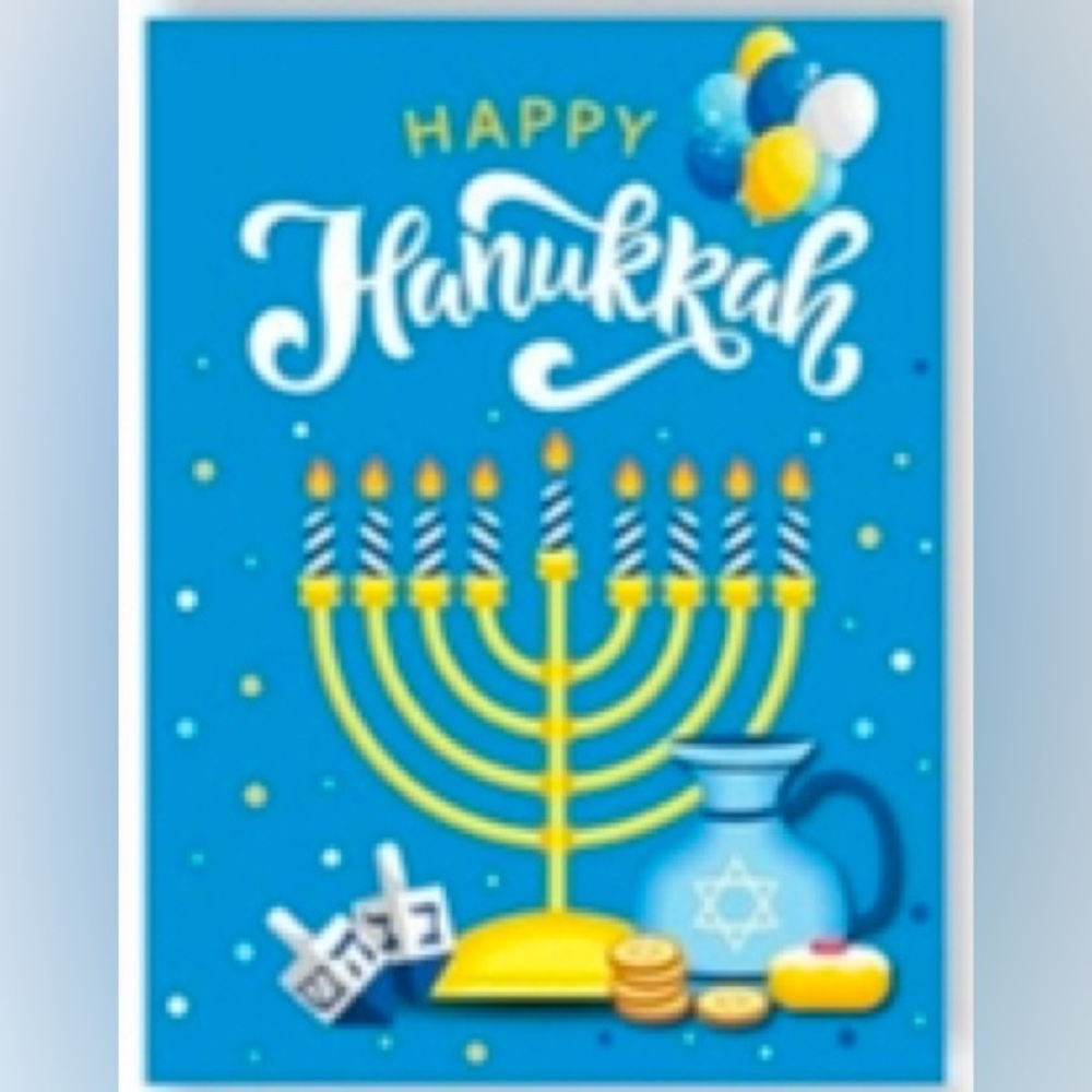 Happy Hanukkah Diamond Painting Kit 30x40 cm Menorah Dreidels and Gelt Art